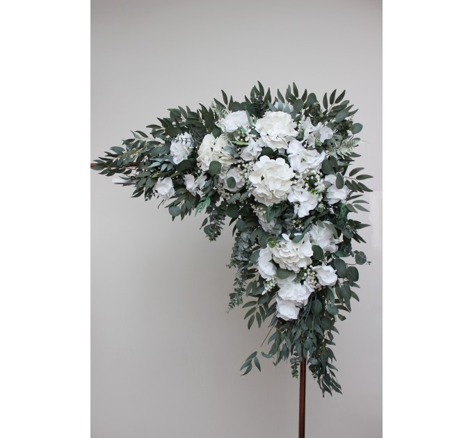 Baby's Breath & Hydrangea Flower Arch Arrangement | Faux Floral Archway for Wedding