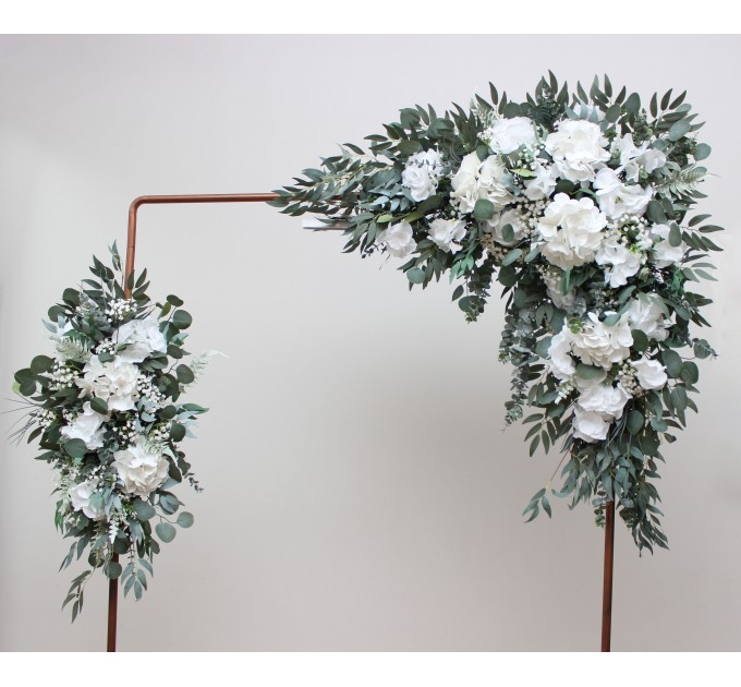 Baby's Breath & Hydrangea Flower Arch Arrangement | Faux Floral Archway for Wedding
