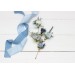 Set of 5 bobby pins in dusty blue white color scheme. Hair accessories. Flower accessories for wedding. 5200