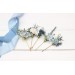 Set of 5 bobby pins in dusty blue white color scheme. Hair accessories. Flower accessories for wedding. 5200