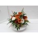 Burnt orange ivory rust emerald green centerpiece. Table decor. Wedding flowers in box. 5201