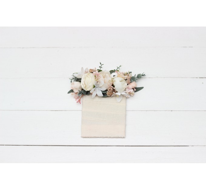 Pocket Boutonniere in White, Cream & Blush Pink | Faux Flower Accessories
