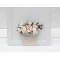 Pocket Boutonniere in White, Cream & Blush Pink | Faux Flower Accessories