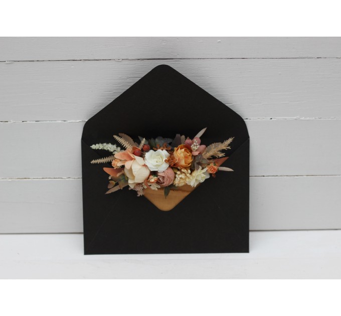 Pocket Boutonniere in Terracotta, Ivory & Rust | Faux Flower Accessories