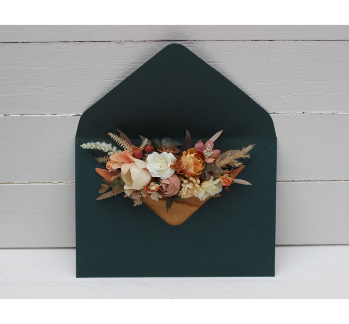 Pocket Boutonniere in Terracotta, Ivory & Rust | Faux Flower Accessories