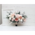 Wedding bouquets in white blush pink colors. Bridal bouquet. Fauxbouquet. Bridesmaid bouquet. 5204