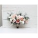 Wedding bouquets in white blush pink colors. Bridal bouquet. Fauxbouquet. Bridesmaid bouquet. 5204