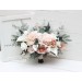 Wedding bouquets in white blush pink colors. Bridal bouquet. Fauxbouquet. Bridesmaid bouquet. 5204
