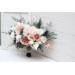 Wedding bouquets in white blush pink colors. Bridal bouquet. Fauxbouquet. Bridesmaid bouquet. 5204
