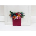 Pocket Boutonniere for Jewel-Tone Wedding | Emerald Green, Orange, Magenta & Teal Flower Accessories