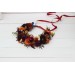 Rust orange burgundy blue flower crown. Hair wreath. Flower girl crown. Wedding flowers. 0043