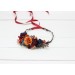 Rust orange burgundy blue flower crown. Hair wreath. Flower girl crown. Wedding flowers. 0043