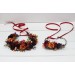 Rust orange burgundy blue flower crown. Hair wreath. Flower girl crown. Wedding flowers. 0043