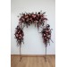 Flower Arch Arrangement in Black, Burgundy, Dusty Rose & Gold | Faux Floral Archway for Wedding