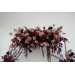  Flower arch arrangement in black burgundy dusty rose and gold colors.  Arbor flowers. Floral archway. Faux flowers for wedding arch. 5202