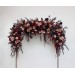 Flower Arch Arrangement in Black, Burgundy, Dusty Rose & Gold | Faux Floral Archway for Wedding