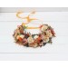 Orange ivory rust terracotta flower crown. Hair wreath. Flower girl crown. Wedding flowers. 0029