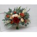 Rust, Ivory & Eucalyptus Bridal Bouquet | Faux Dahlia & Greenery Wedding Bouquets