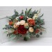 Rust ivory eucalyptus greenery bouquet. Dahlia bridal bouquet. Bridal bouquet. Faux bouquet. Bridesmaid bouquet. 5205