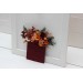 Pocket Boutonniere in Burgundy, Burnt Orange, Rust & Peach | Square Flower Accessories