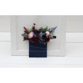 Pocket Boutonniere in Burgundy, Navy Blue & Blush Pink | Faux Flower Accessories