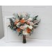 Wedding Bouquets in Rust, Ivory & Sage Green | Cascading Faux Bridal & Bridesmaid Bouquets