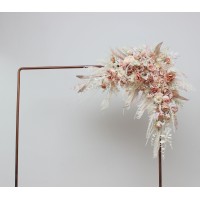  Pampas grass flower arch arrangement in beige ivory blush pink colors.  Arbor flowers. Floral archway. Faux flowers for wedding arch. Boho wedding. 5143