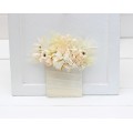 Pocket Boutonniere in Champagne, Ivory & Cream | Square Flower Accessories