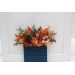 Pocket Boutonniere in Rust & Teal | Square Flower Accessories