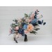 Dusty Blue, Blush Pink & Peach Dahlia Bridal Bouquet | Faux Wedding & Bridesmaid Bouquets