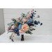 Dusty Blue, Blush Pink & Peach Dahlia Bridal Bouquet | Faux Wedding & Bridesmaid Bouquets