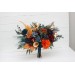 Dark teal rust gold bouquet. Navy blue orange flowers. Bridal bouquet.  Faux bouquet. Bridesmaid bouquet. 5208