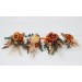 Wedding Boutonnieres & Wrist Corsage in Cinnamon, Rust & Orange | Faux Flower Accessories