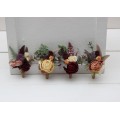 Wedding Boutonnieres & Wrist Corsage in Burgundy, Ivory & Dusty Rose | Faux Flower Accessories
