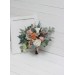 Wedding Bouquets in Rust, Ivory & Sage Green | Cascading Faux Bridal & Bridesmaid Bouquets