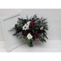 Burgundy, Black, White, Silver, and Emerald Green Wedding Bouquets – Cascading & Boho Designs
