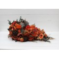 Wedding Bouquets in Rust, Terracotta & Burnt Orange | Cascading Bridal & Bridesmaid Faux Bouquets