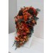 Wedding Bouquets in Rust, Terracotta & Burnt Orange | Cascading Bridal & Bridesmaid Faux Bouquets