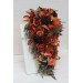 Wedding Bouquets in Rust, Terracotta & Burnt Orange | Cascading Bridal & Bridesmaid Faux Bouquets