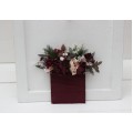 Pocket boutonniere in burgundy blush pink gold color scheme. Flower accessories. Winter wedding. 5214