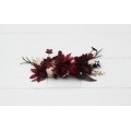 Flower comb in burgundy black gold beige color scheme. Wedding accessories for hair. Bridal flower comb. Bridesmaid floral comb. Halloween wedding. 0018