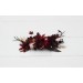 Flower comb in burgundy black gold beige color scheme. Wedding accessories for hair. Bridal flower comb. Bridesmaid floral comb. Halloween wedding. 0018