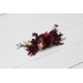 Flower comb in burgundy black gold beige color scheme. Wedding accessories for hair. Bridal flower comb. Bridesmaid floral comb. Halloween wedding. 0018