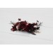 Flower comb in burgundy black gold beige color scheme. Wedding accessories for hair. Bridal flower comb. Bridesmaid floral comb. Halloween wedding. 0018