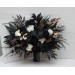 Ivory, Black, and Gold Wedding Bouquets – Gothic & Moody Bridal Designs