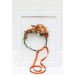 Orange rust flower crown. Hair wreath. Flower girl crown. Wedding flowers. 5213