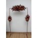 Flower Arch Arrangement in Rust, Burgundy, Cinnamon & Orange | Faux Floral Archway for Wedding