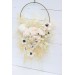 Flower hoop in champagne ivory cream  colors. Alternative bridesmaid bouquet. 5206