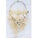 Flower hoop in champagne ivory cream  colors. Alternative bridesmaid bouquet. 5206