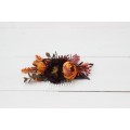 Flower comb in rust burgundy cinnamon orange color scheme. Wedding accessories for hair. Bridal flower comb. Bridesmaid floral comb. 0033